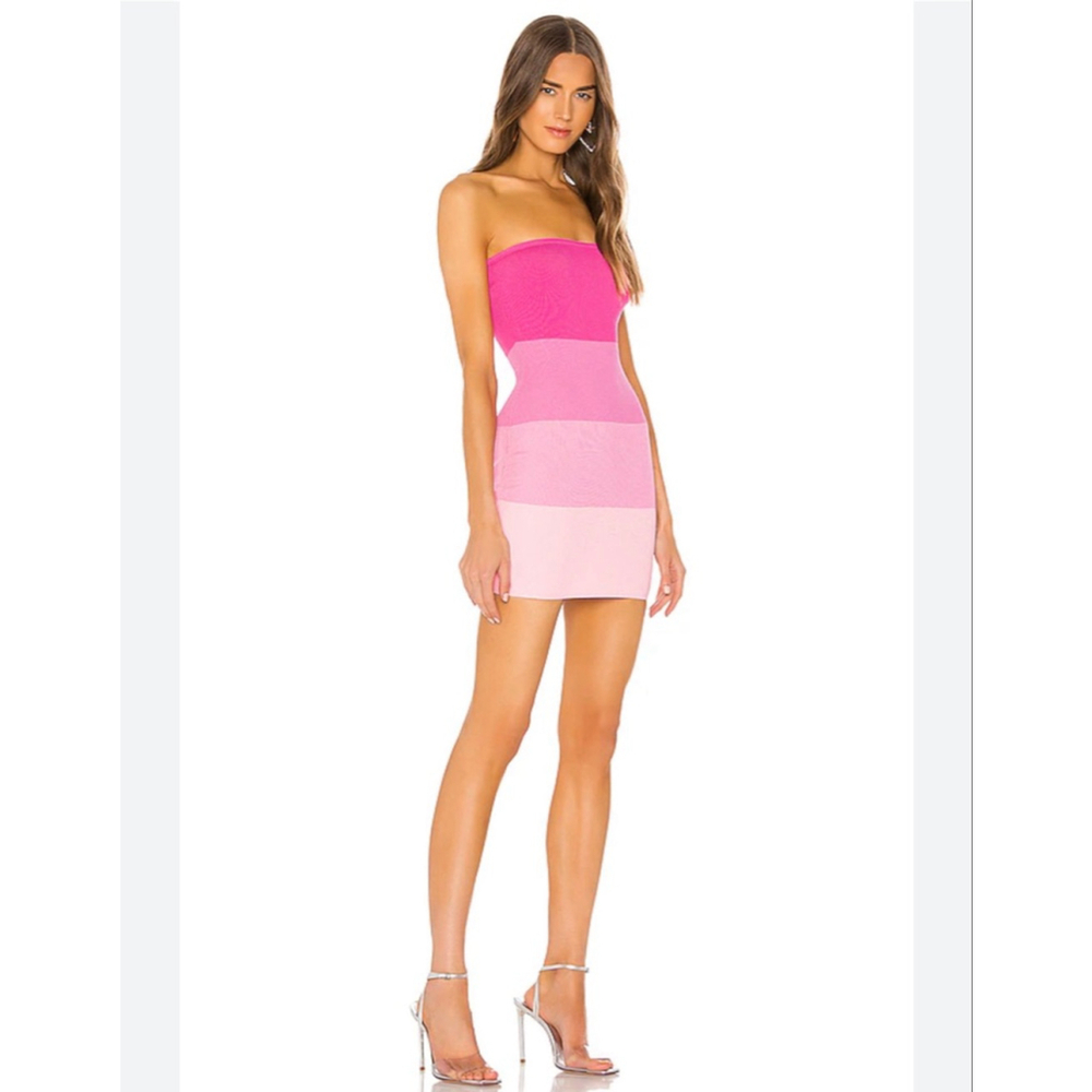 superdown Strapless Colorblock Pink Mini Dress